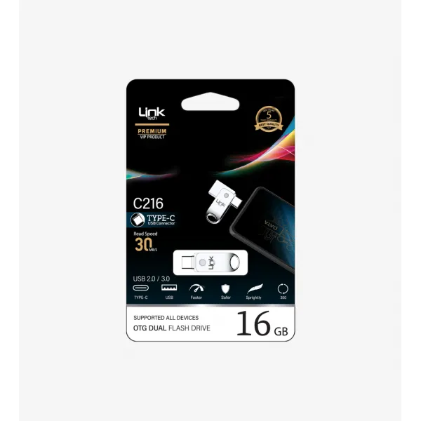 C216 Premium Dual 30mb/s 16GB Tip-C USB OTG Flash Bellek