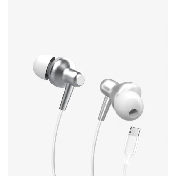 H676 Premium Metal Super Bass Silicone In-Ear Type-C Wired Earphones